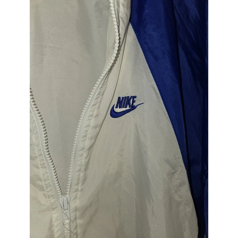 Vintage Nike Colorblock Nylon Windbreaker Track Jacket XL Royal Blue White